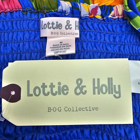 Lottie & Holly Womans size M 2 Piece Outfit Floral Crop Tank Top & Skort Set NEW - Picture 6 of 8